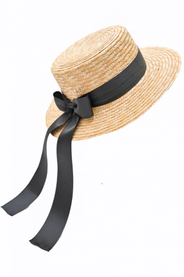 Topi Panama dengan Pita Berekor Panjang